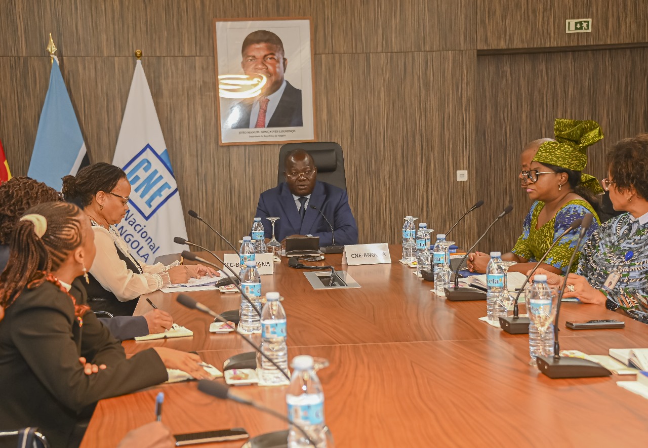 CNE de Angola transmite conhecimento a sua congénere do Botswana .