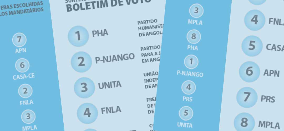 Sorteio realizado pela CNE define o Posicionamento dos Partidos Políticos e Coligações de Partidos Políticos no Boletim de Voto para as Eleições Gerais de 24 de Agosto de 2022